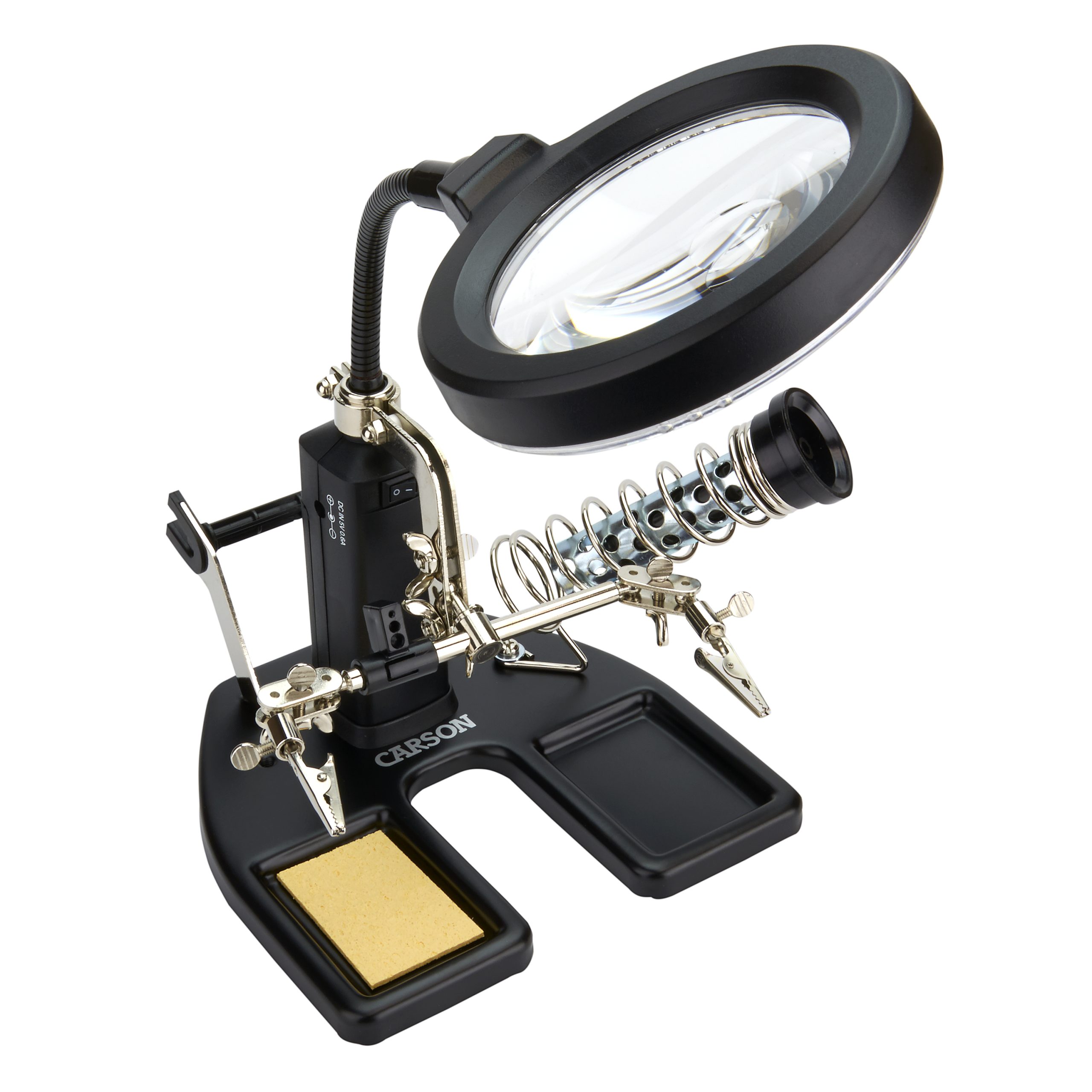 SolderMag 1.75x Power LED Lit Soldering Magnifier with 4.5x Spot Lens –  Carson Optical