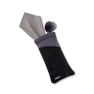 Charcoal eyeglass case with microfiber cloth