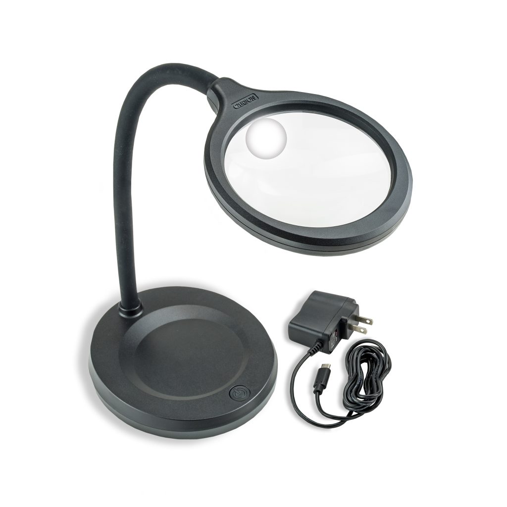 HD 30X Magnifying Glass Desk Lamp With Metal Clip Stand