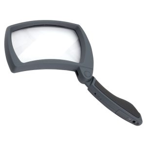 Folding handle LED rectangular magnifier