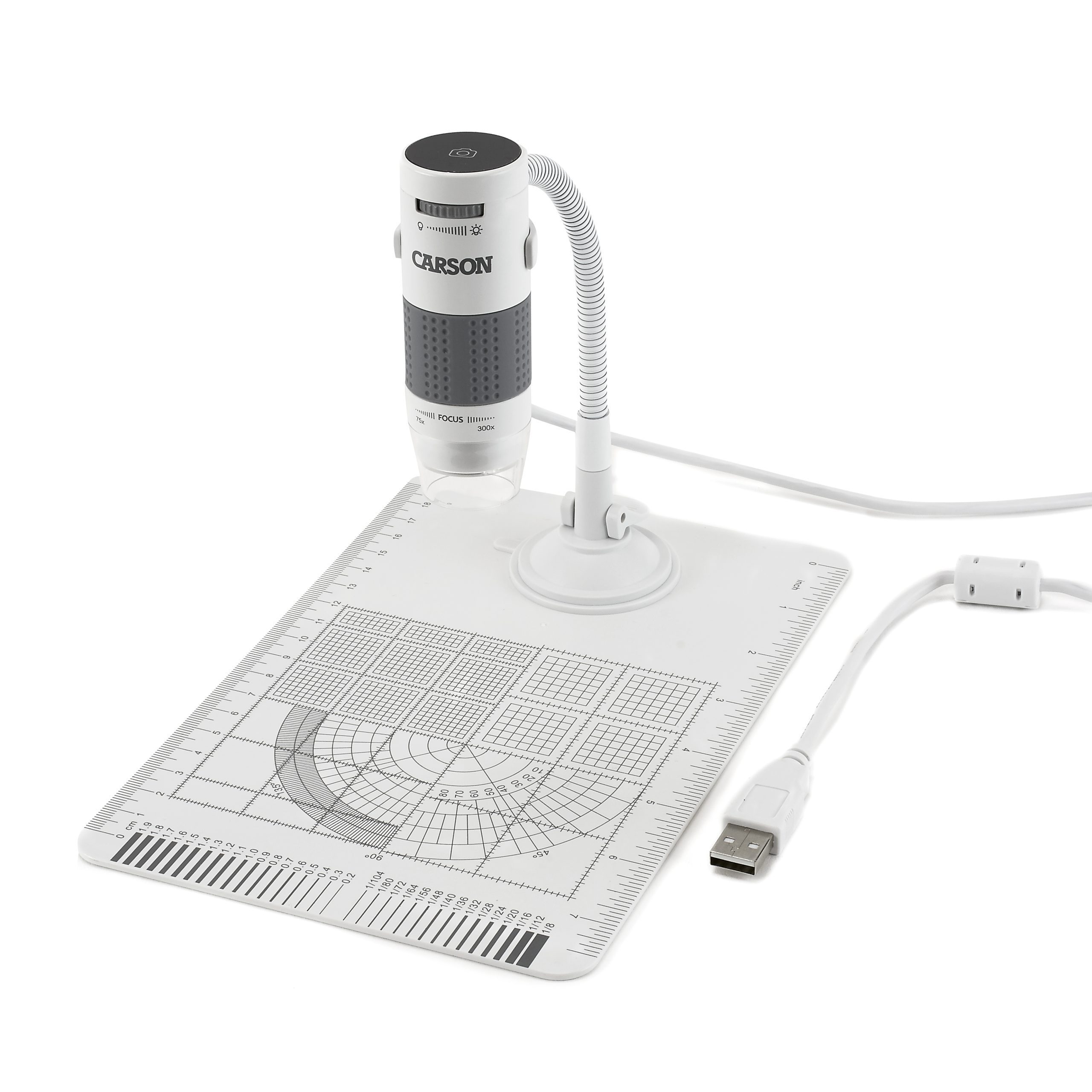 MM-840 LED Lighted USB Digital Microscope with Flexible Stand and Base Based on a 21 monitor Carson eFlex 75x/300x Effective Magnification White