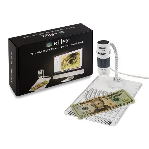 MM-840 LED Lighted USB Digital Microscope with Flexible Stand and Base Based on a 21 monitor Carson eFlex 75x/300x Effective Magnification White