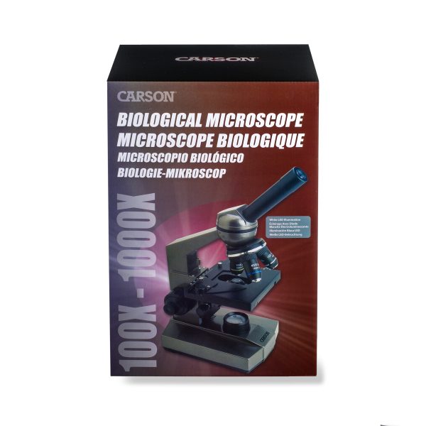 Carson Intermediate 100x-1000x Biological Microscope with Mechanical Stage MS-100 