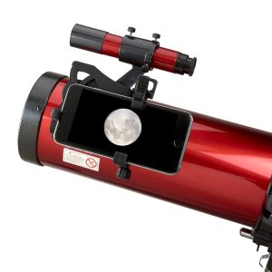 45 to 100 times Newtonian reflector telescope with smartphone adapter