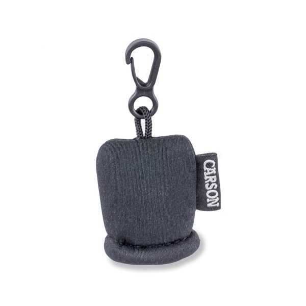 Black pouch with microfiber cleaning cloth