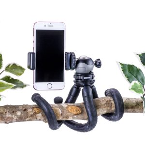 Flexible arm tripod with smartphone adapter