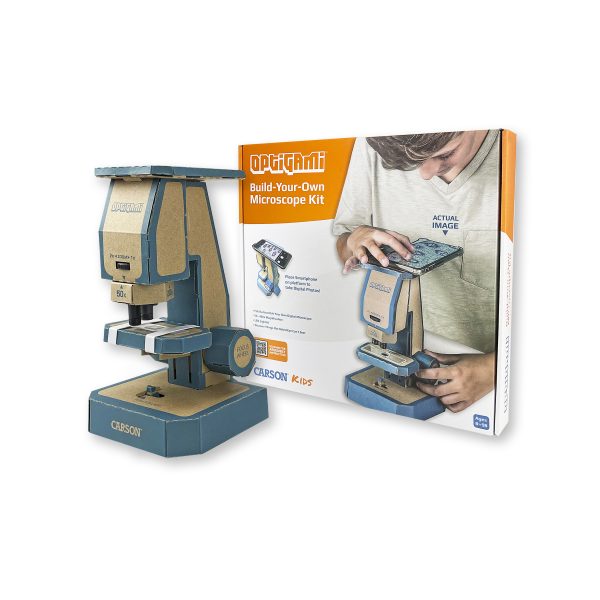 Cardboard microscope with packaging