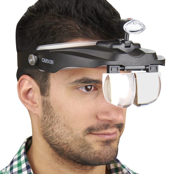 Carson Optical Pro Series MagniVisor Deluxe Head-Worn LED Lighted Magnifier 