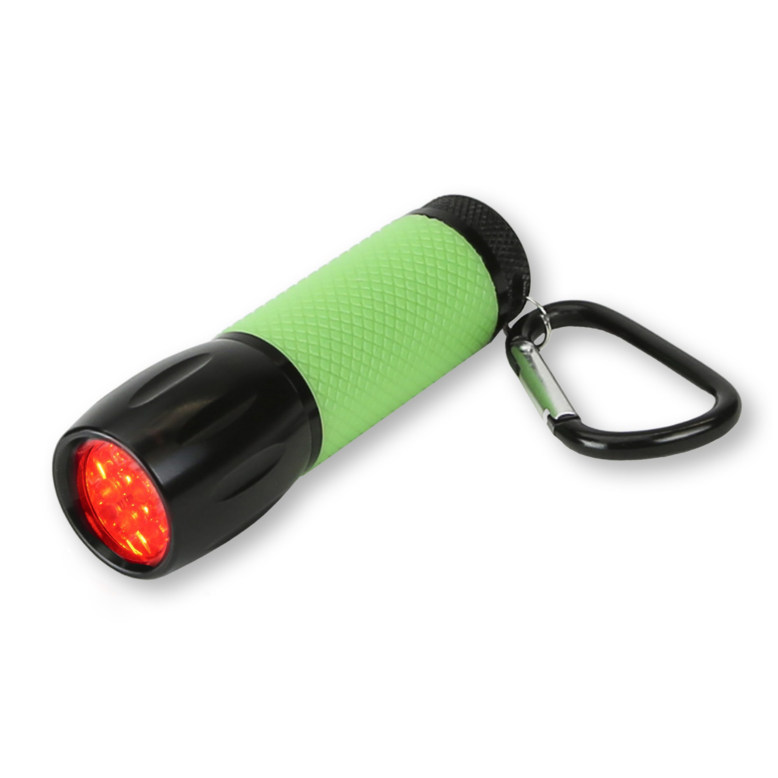 Pro Red LED Flashlight with Glow-in-the-Dark Grip Carson Optical