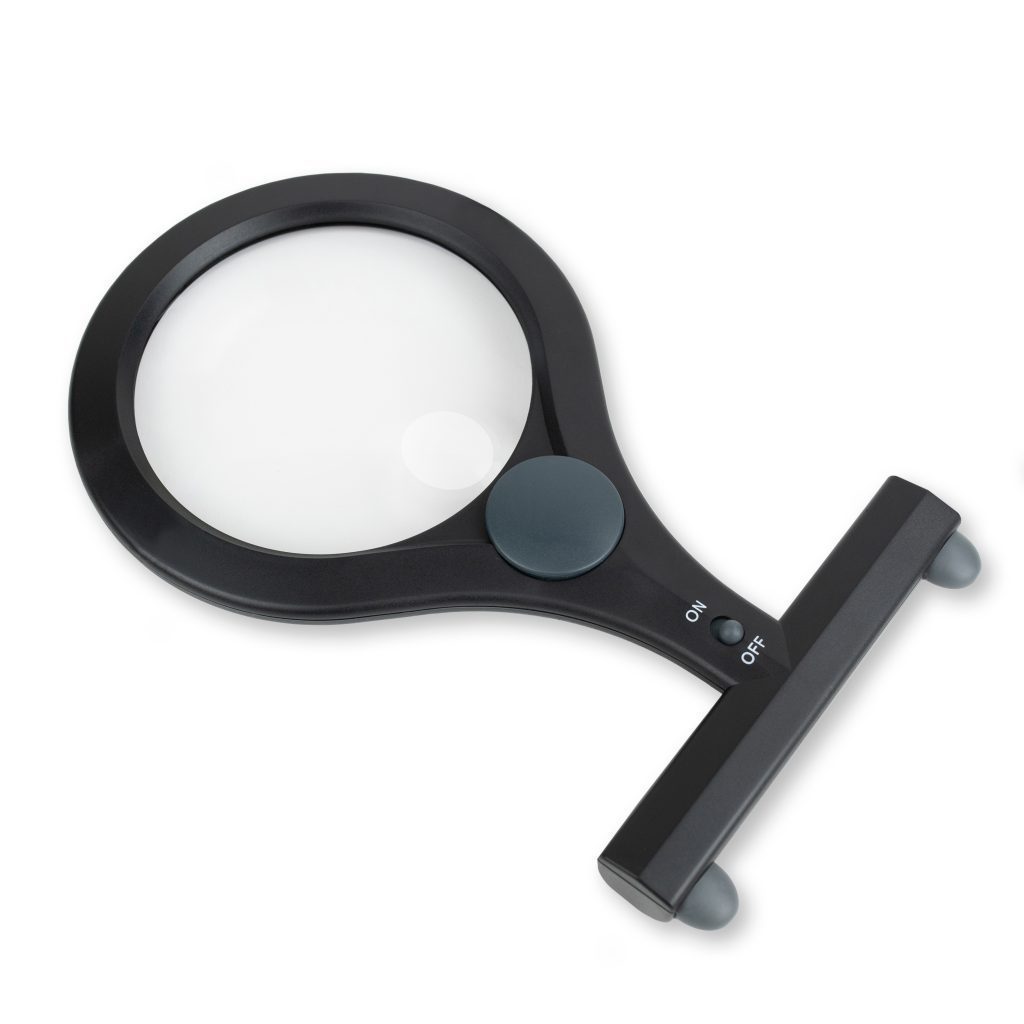 Large Magnifying Glass 2X Hands Free with LED Light and Stand; Spot Lens  4X; Lig