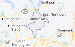 map centerted on Greenlawn, Long Island NY