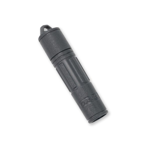 Vista posterior del Carson C6 Limpiador de lentes reutilizable compacto para herramienta de protección de lentes portátil, herramienta de limpieza de lentes con cepillo de nylon retráctil