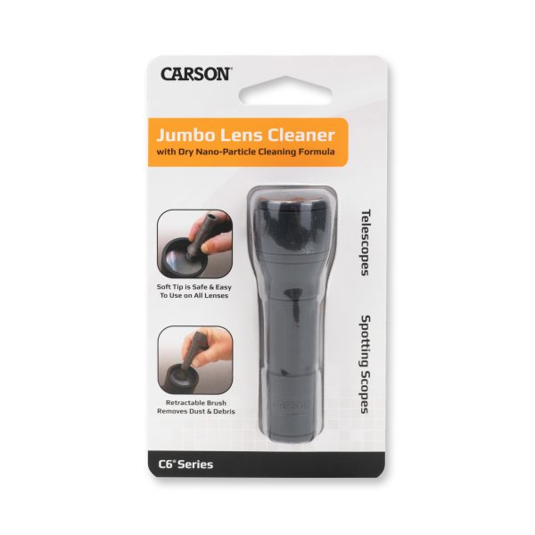 Package of Carson C6 jumbo Lens Cleaner, Versatile tool and Convenient Retractable Brush Removes Dust and Debris for clean lens protection