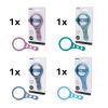 Carson MagnetMag Handheld Magnifying Glass fridge magnets for reading in different colors, magenta, green, light and dark blue