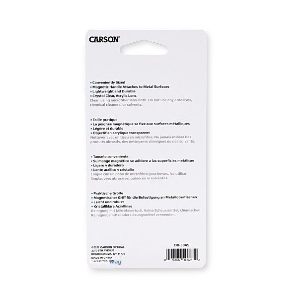 Carson MagnetMag Handlupe, komfortabler magnetischer Griff, leicht und robust, kristallklare Acryllinse, lustige Farben