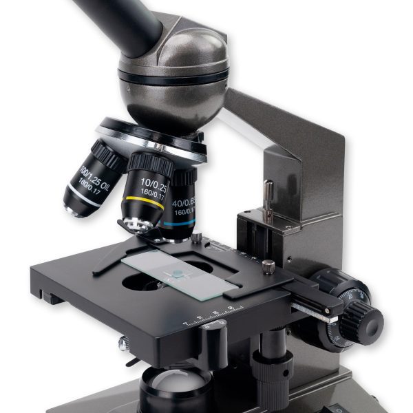 Compound Microscope with LED Light, Mechanical Stage, Glass Optics, Custom Rotatable View, Adjustable Magnification for STEM field use