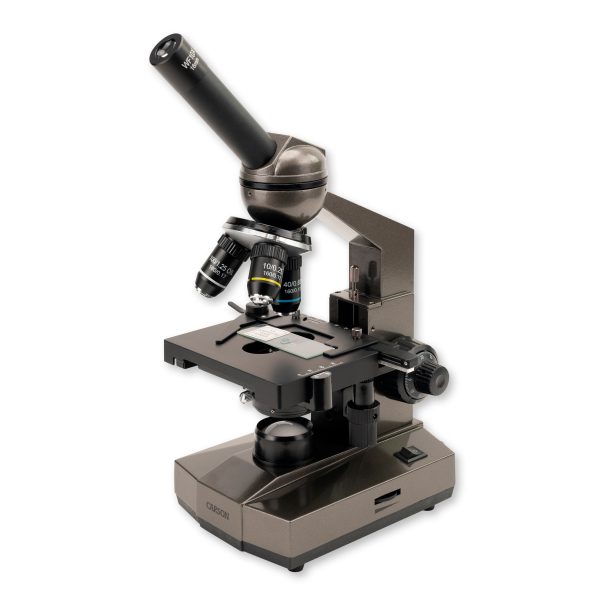 Carson Monocular Compound Microscope with Mechanical Stage, Color Filter, Coaxial Focus, Abbe NA Condenser Iris Diaphragm for STEM Field
