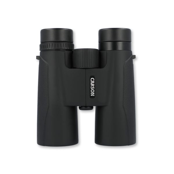 Carson Makalu Binoculars top binoculars view, rubberized binocular eyecups for glasses with binoculars, travel binoculars for hiking